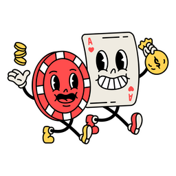 Cartoon Of A Poker Chip And A Poker Face PNG & SVG Design For T-Shirts