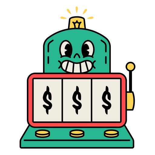 Robot with a slot machine icon PNG Design