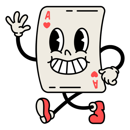 Dibujos animados retro de cartas de póquer Diseño PNG