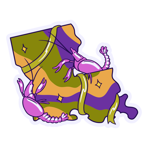 Louisiana crawfish mardi gras PNG Design