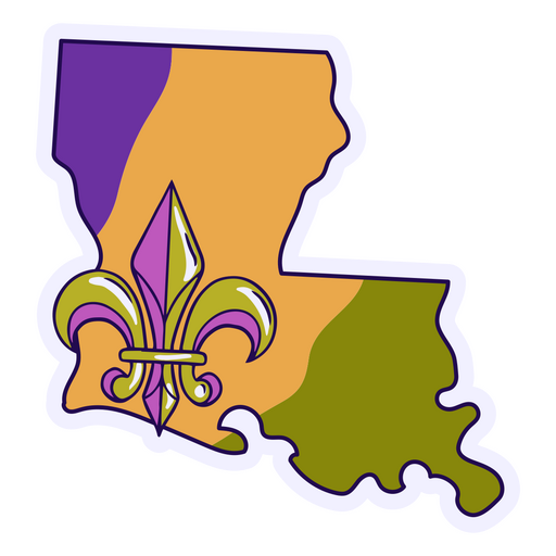 Sticker of the state of louisiana PNG Design