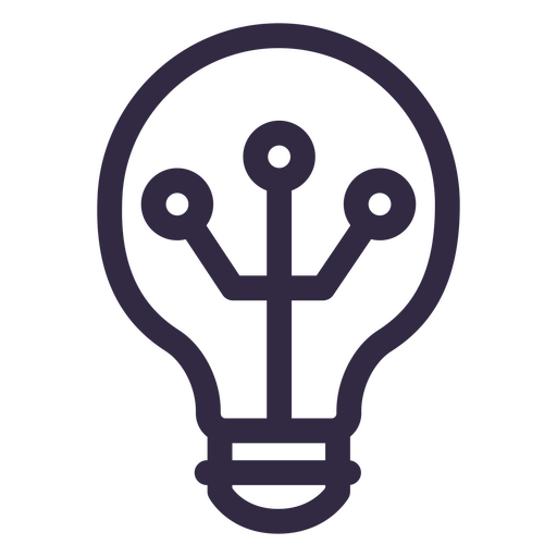 Light bulb with circuits icon PNG Design