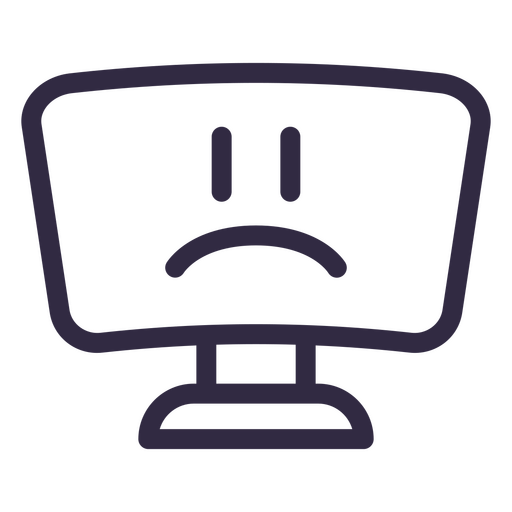 Icono de computadora con una cara triste Diseño PNG