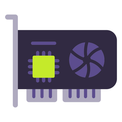 Icon of a pc with a processor on it PNG Design