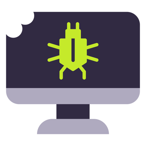 Computer monitor with a bug on it PNG Design