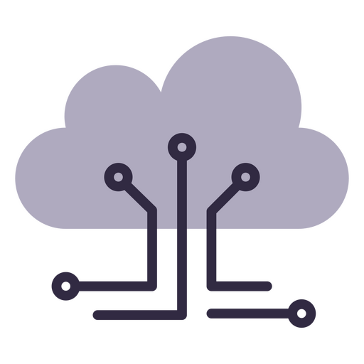 Icono de una nube de la que salen cables. Diseño PNG