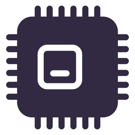 Ícone roxo da CPU recortado Desenho PNG