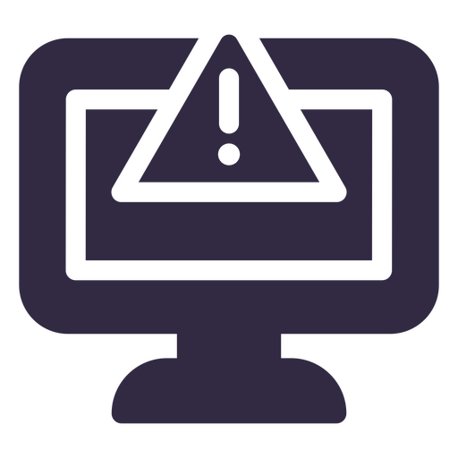 Computer monitor with a warning triangle on it PNG Design