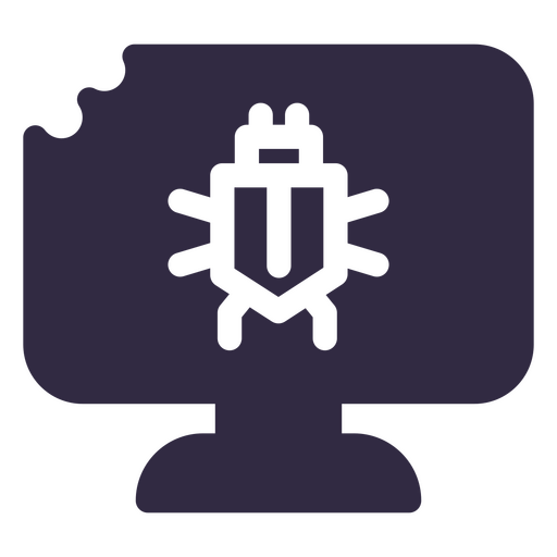 Icon of a computer with a bug on it PNG Design