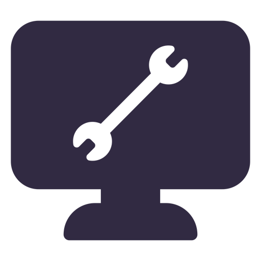 Wrench on a computer screen cut out PNG Design