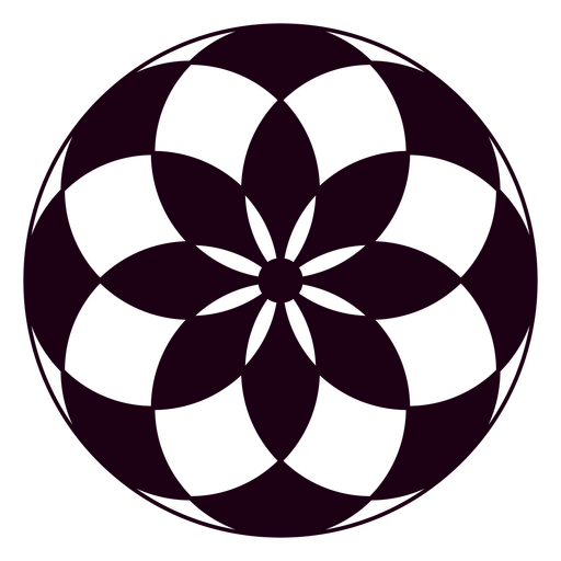 Símbolo de la flor morada de la vida. Diseño PNG