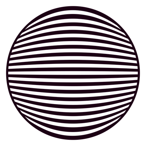 Esfera morada con líneas negras. Diseño PNG