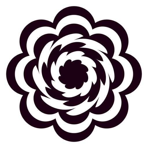 Elegante diseño gráfico de flores en espiral. Diseño PNG