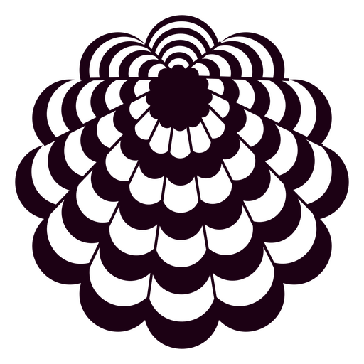 Elegante diseño de patrón floral con pétalos en capas. Diseño PNG