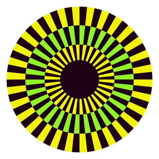 Kreisförmiges Design mit gelben und schwarzen Streifen PNG-Design