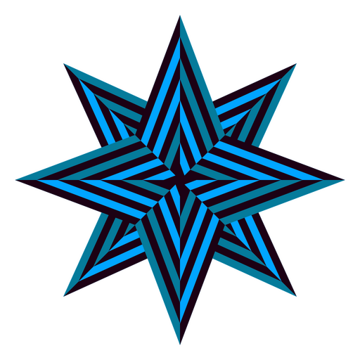 Blauer Stern mit schwarzem Hintergrund PNG-Design