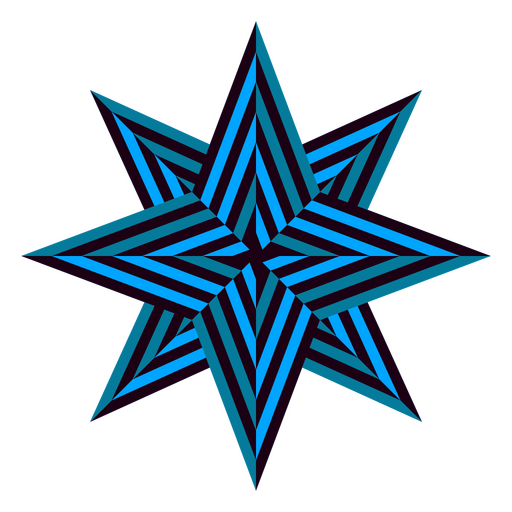 Blue star with a black background PNG Design