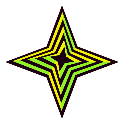 Estrella verde y amarilla Diseño PNG