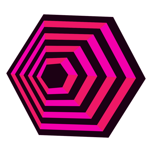 Hexágono rosa e preto Desenho PNG