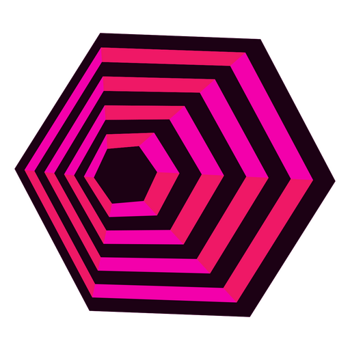 Pink and black hexagon PNG Design