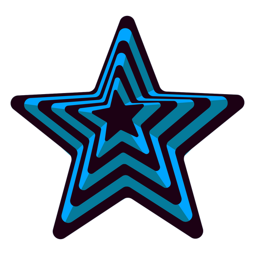 Blue and black 3d star PNG Design