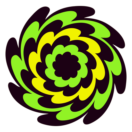 Green and yellow spiral PNG Design