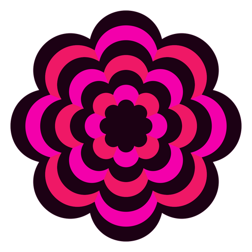 Flor rosa y negra Diseño PNG