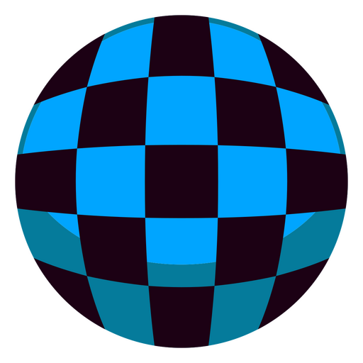 Blue and black checkered ball PNG Design