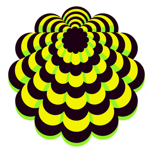 Image of a yellow and black flower PNG Design