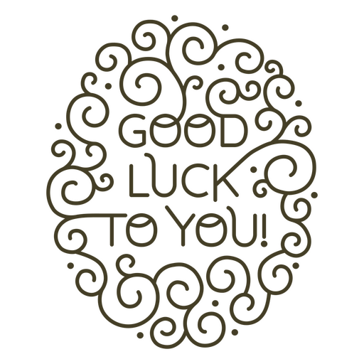 The words good luck to you in gold PNG Design