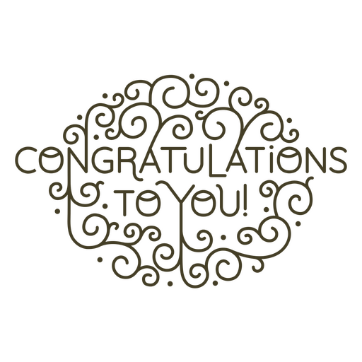 Congratulations to you swirly quote PNG Design