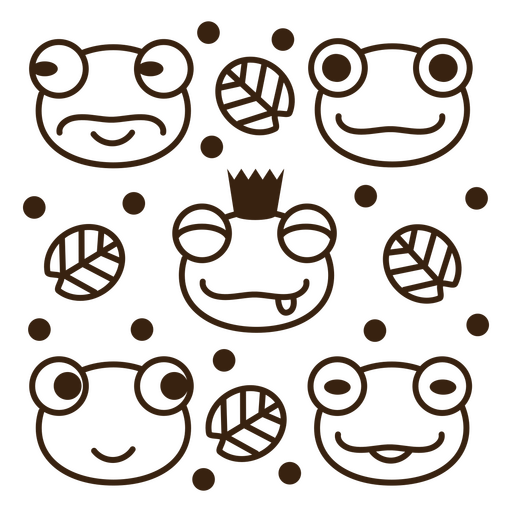 Group of cartoon frogs PNG Design