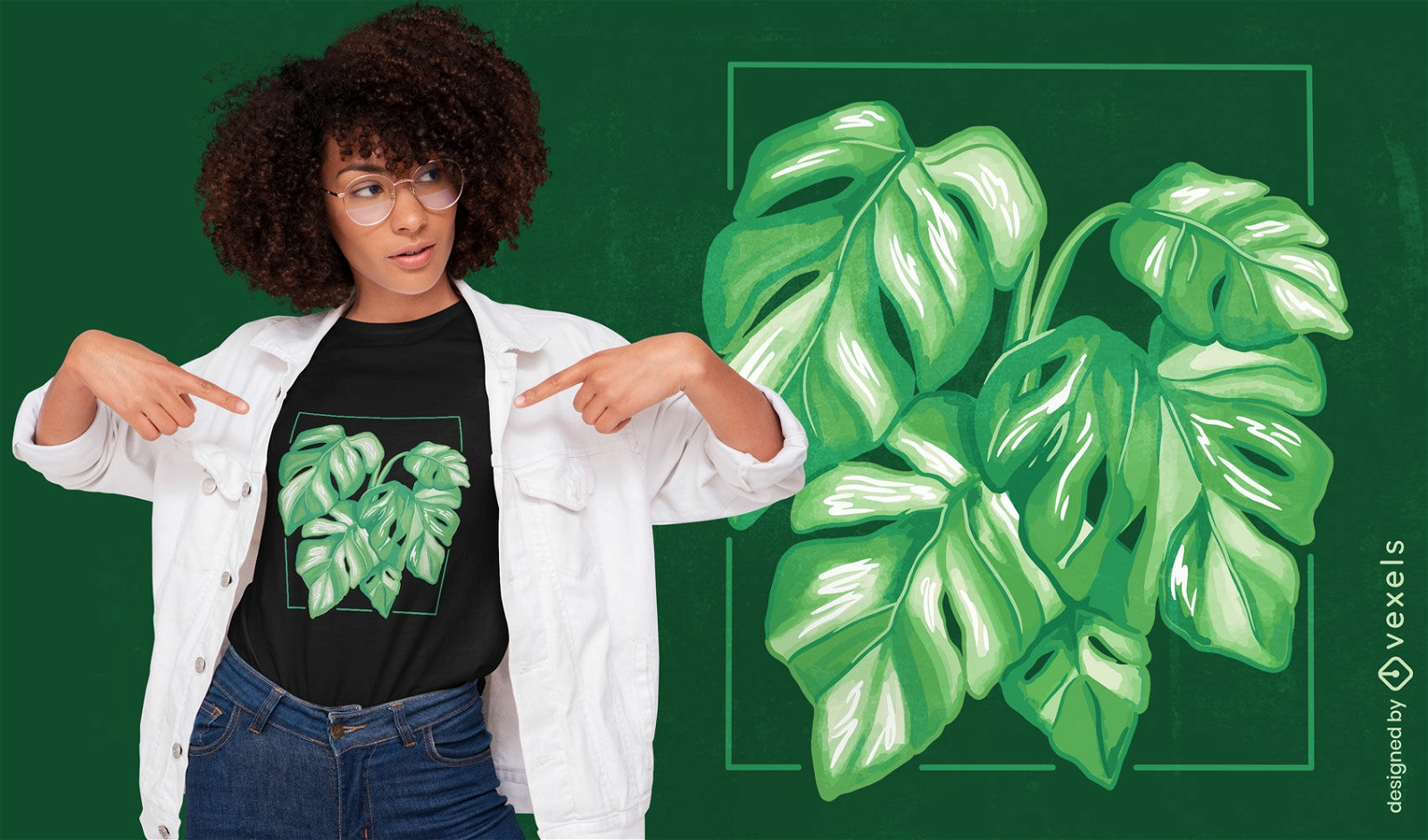 Design de camiseta de planta Monstera Variegata