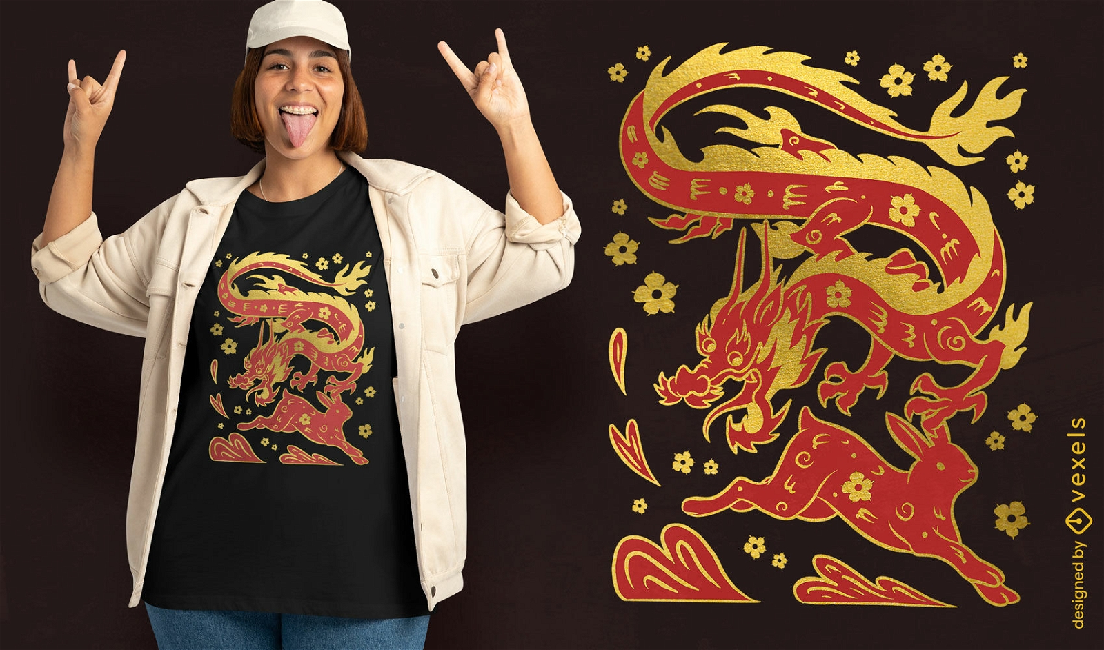 Duotone T-Shirt-Design zum Chinesischen Neujahrsfest