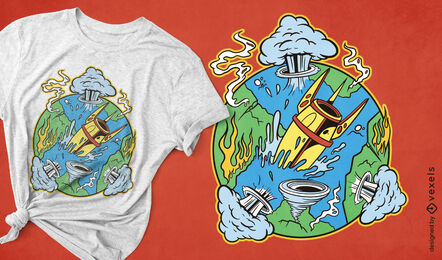 Erdkonflikt-T-Shirt-Design