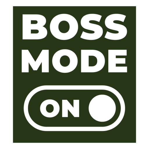 Boss-Modus auf Logo auf grünem Hintergrund PNG-Design
