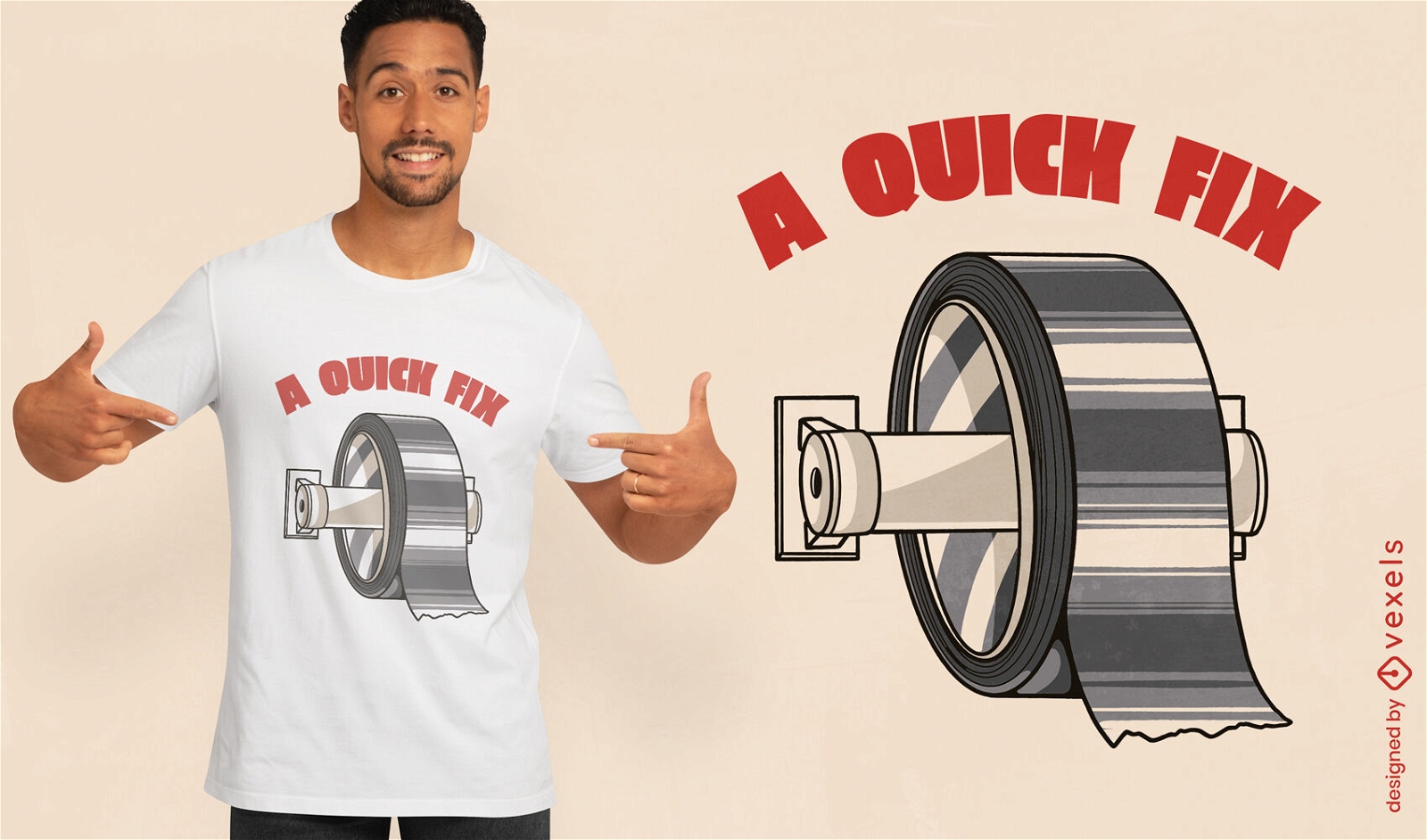 Silver roll of tape funny t-shirt design