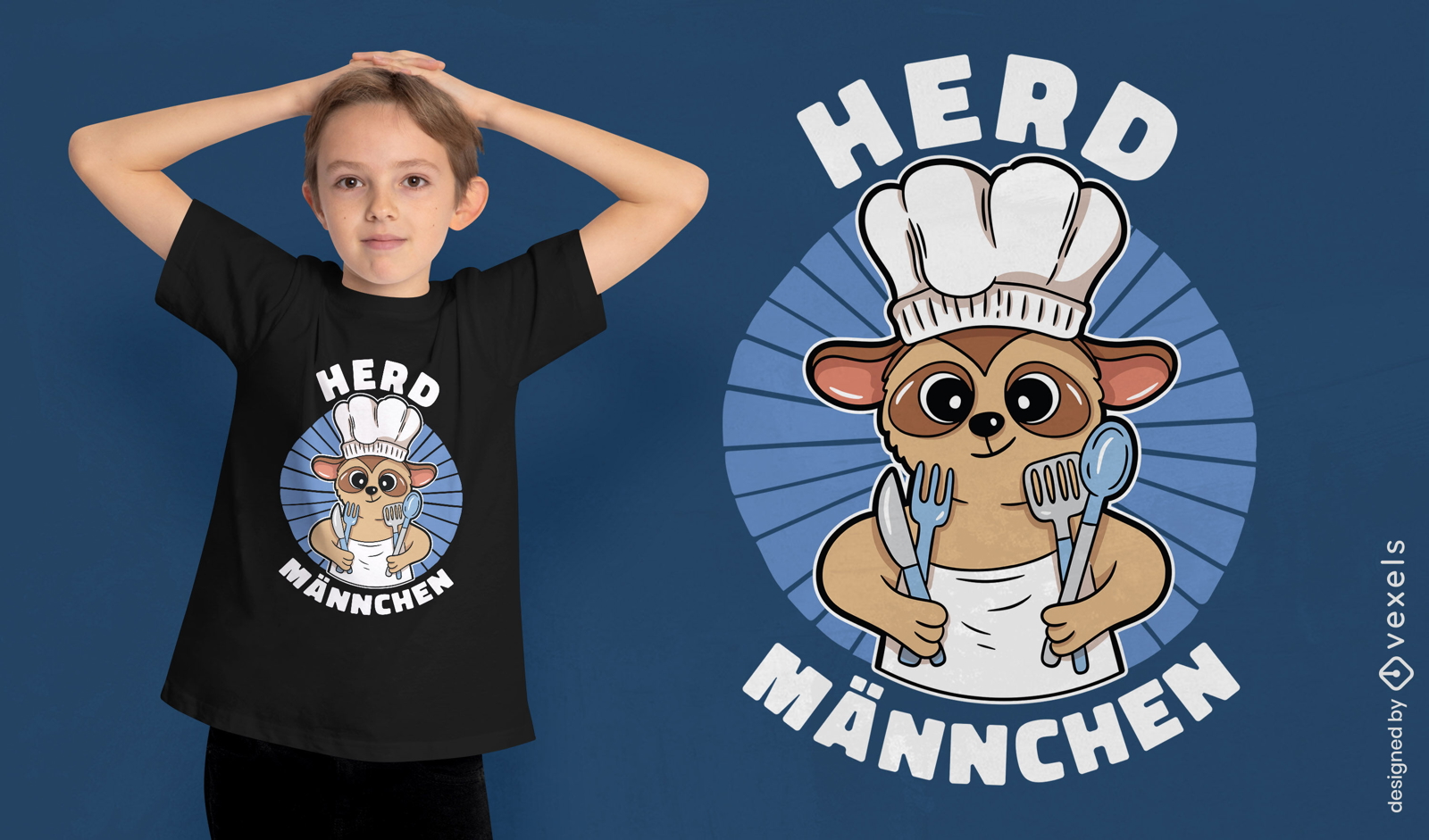 Design de camiseta chef animal Meerkat