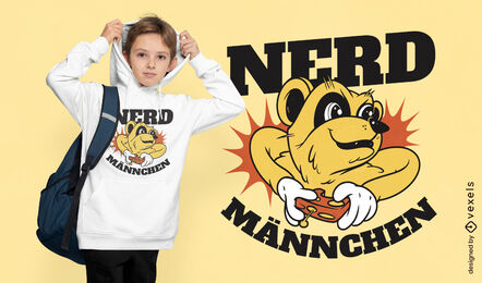 Animal with joystick cartoon t-shirt design
