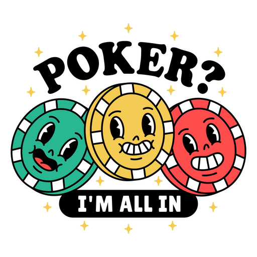 I'm all in poker chips badge PNG Design