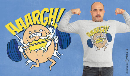 Egg lifting weights t-shirt design