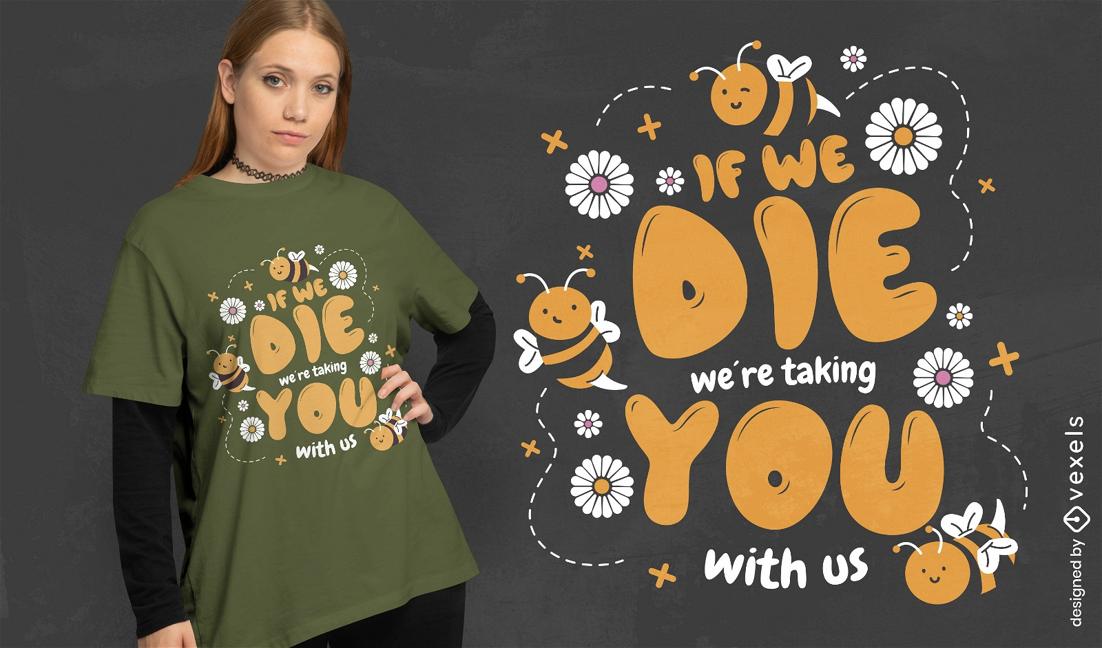 Speichern Sie das Bienen-Zitat-T-Shirt-Design