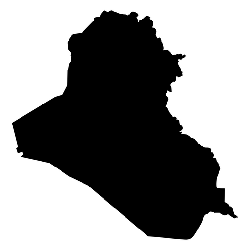 Silhouette map of iraq design in bold black PNG Design