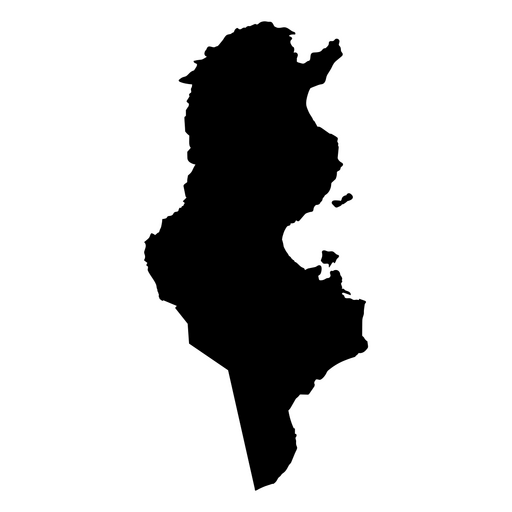 Stylized silhouette of tunisia outline PNG Design