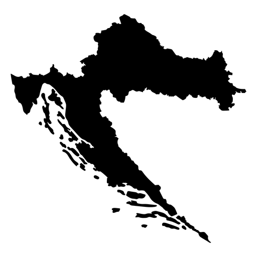 Stylized silhouette of the croatian map PNG Design
