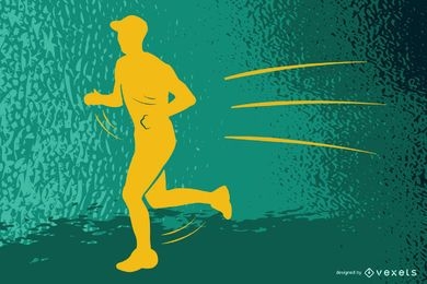 Ilustração em vetor Running Action Man Silhouette