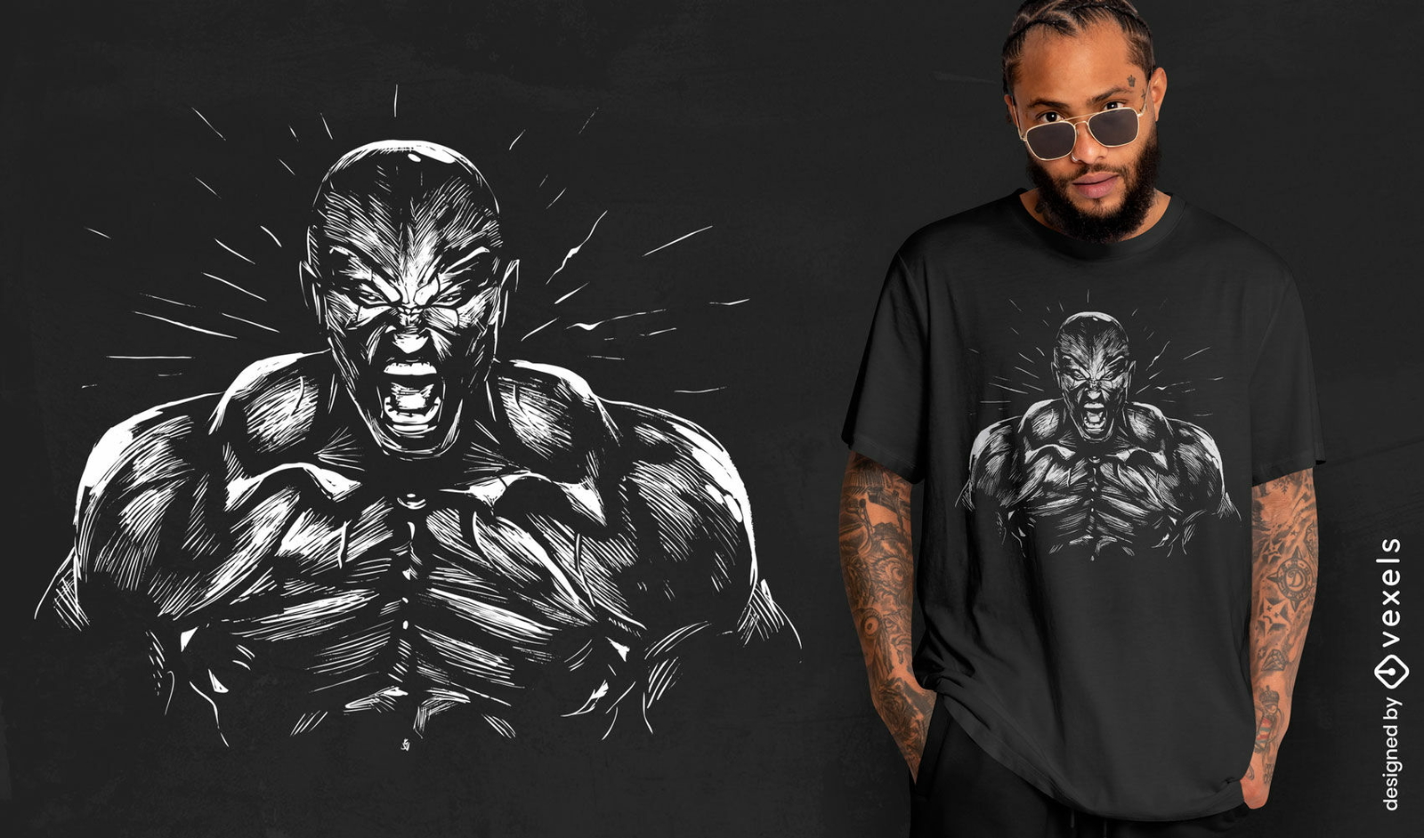 Powerful bodybuilder t-shirt desgin