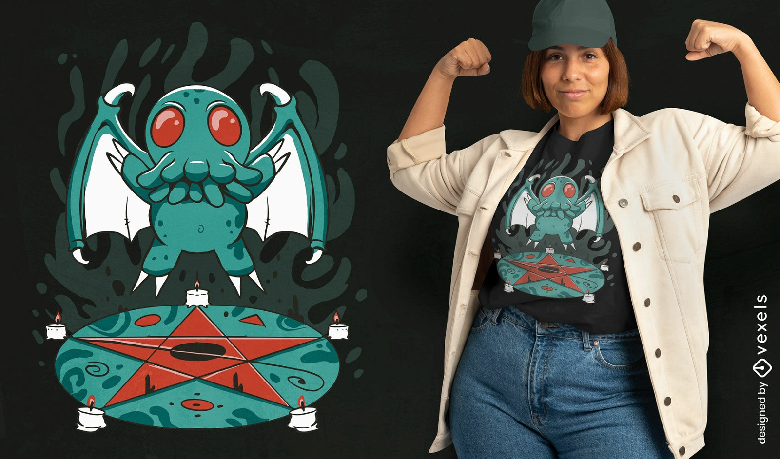 Dark creature ritual t-shirt design