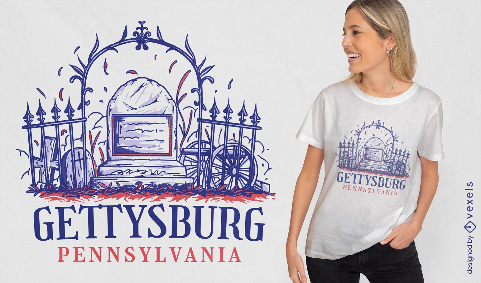 Cemitério no design de camiseta da Pensilvânia