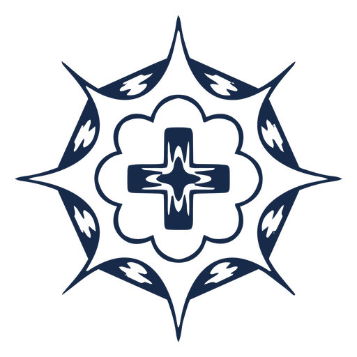 Blauer Stern mit einem Kreuz in der Mitte PNG-Design